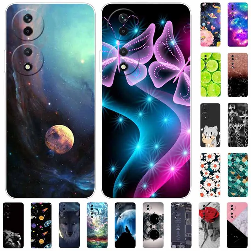 Soft Lovely Covers For Honor 90 Smart Case TPU Silicone Space Wolf Phone Bags for Huawei Honor 90 Smart Cases 90Smart Colorful