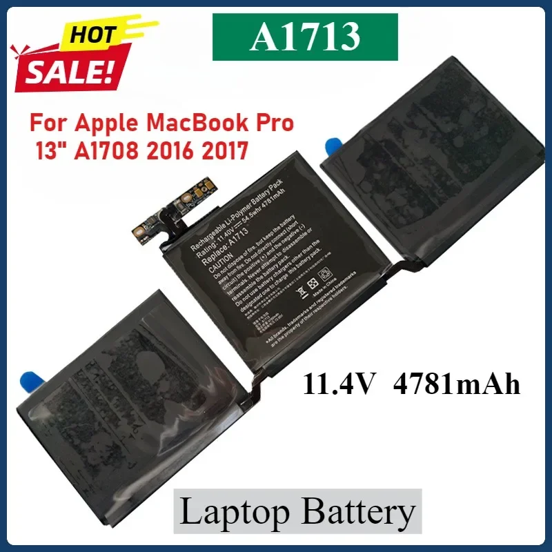 

11.4V A1713 A2171 Laptop Battery for Apple MacBook Pro 13" A1708 2016 2017 EMC 2978 3164 020-00946 MLL42LL High Quality Batteria