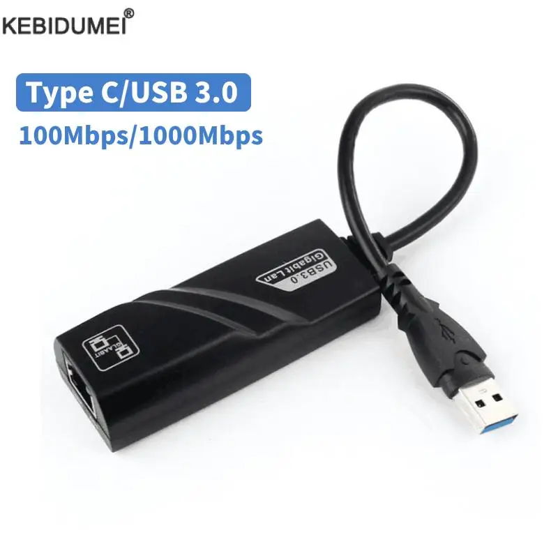 100/1000Mbps USB3.0 Wired To Rj45 Lan Ethernet Adapter Network Card  for Laptop PC MacBook Samsung Windows Type C Network Card