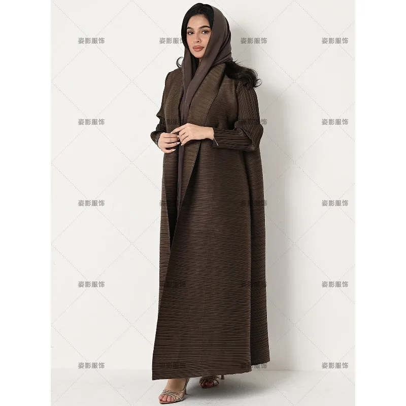 عباية رداء مع طيات مياكي سترة نسائية للشرق الأوسط بأكمام طويلة ملابس صلاة محافظة ملابس أوروبية بمقاسات كبيرة