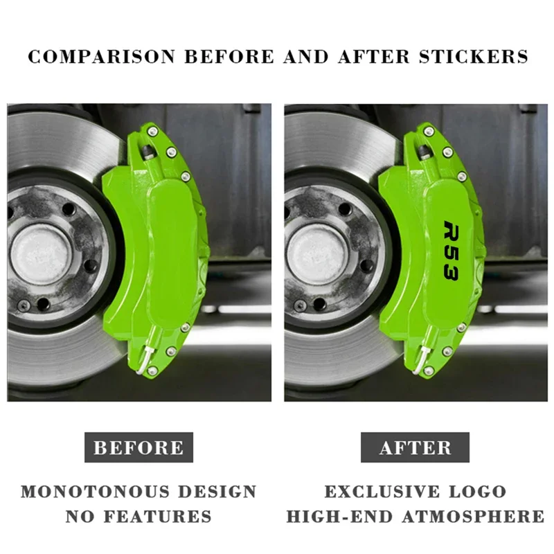 6pcs/set Caliper Cover Vinyl Sticker for MINI R53 Logo Coopers R52 R54 R55 R56 R57 R59 F54 F55 F56 F57 Clubman Car Modification