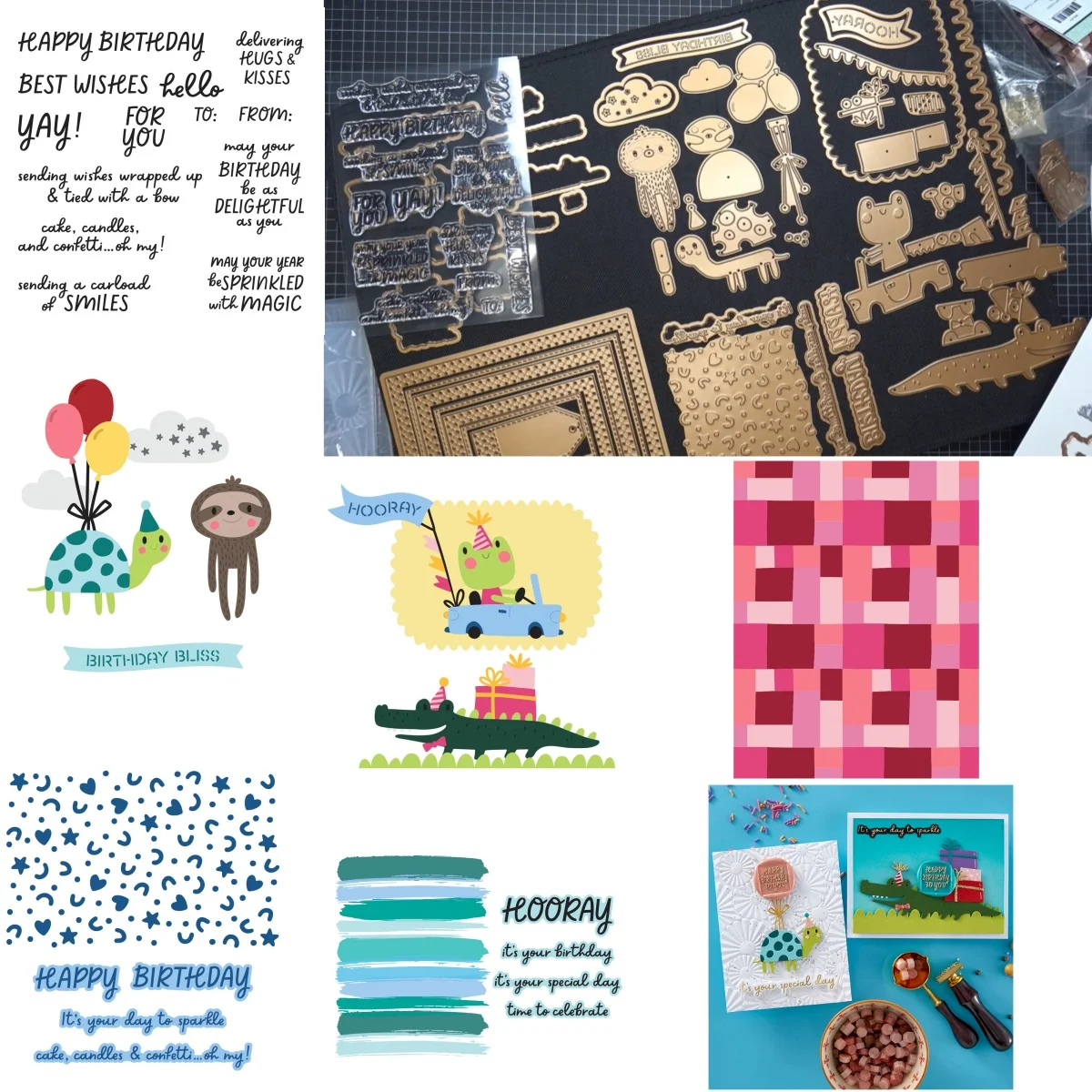 

New Birthday Party Stamp Metal Cutting Die Hot Foil Wax Stamper For DIY Scrapbook Craft Decoration Greeting Card