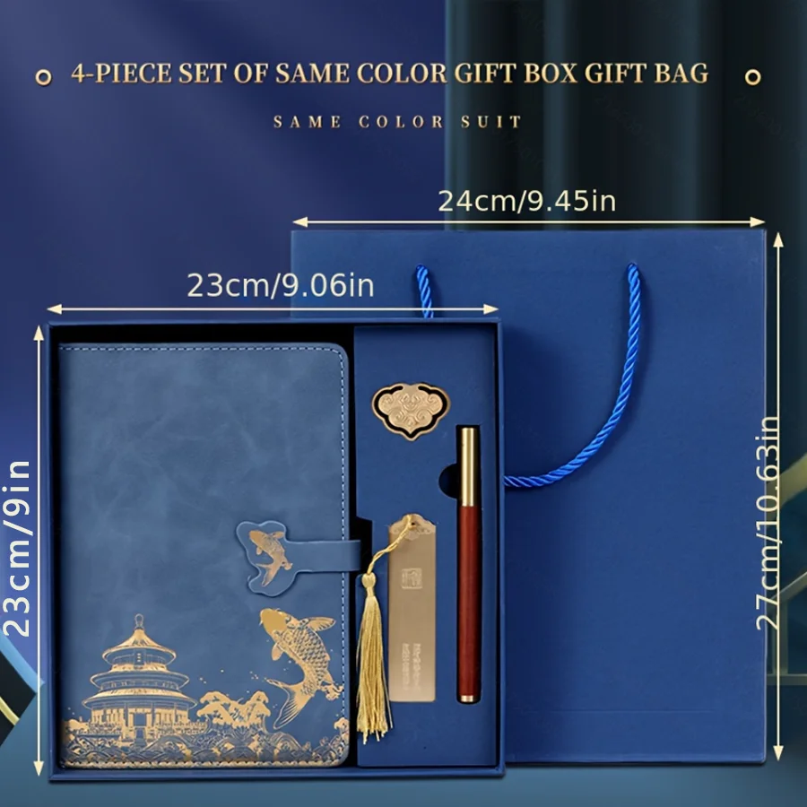 Notebook gift box set hot selling high-end customized gift for friends and family, including bookmarks and pens