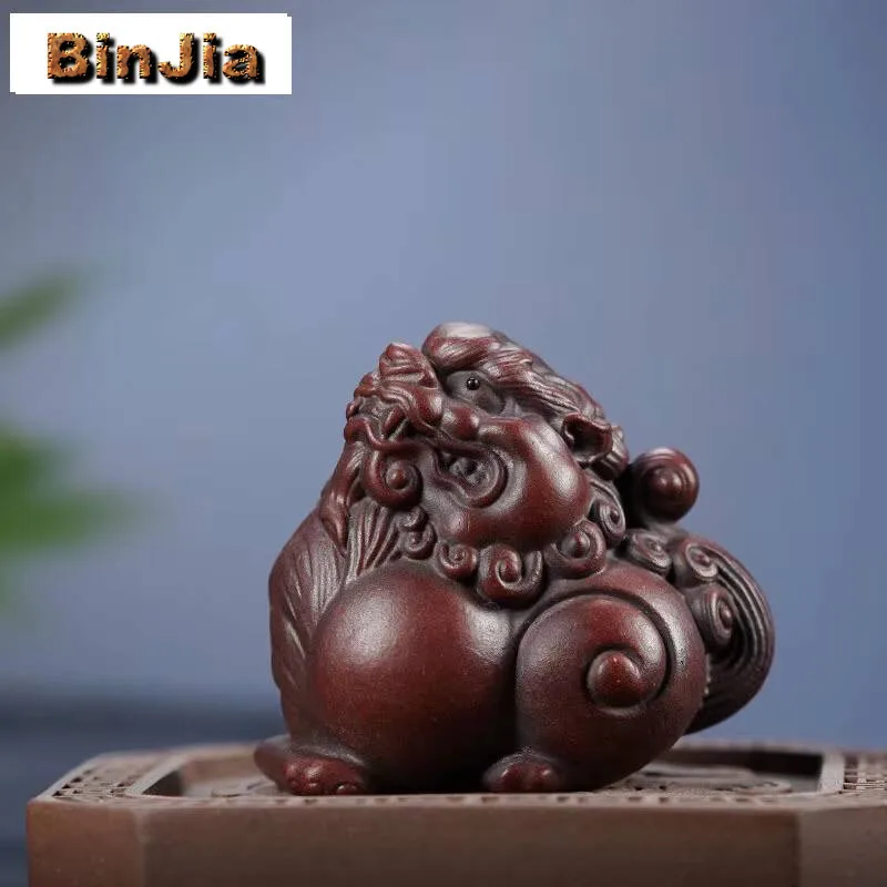 Zisha Fortune Pixiu Tea Pet Boutique Exquisite Miniatures Figurine Play Toys Statue Ornaments Supplies Craftsmanship Supplies