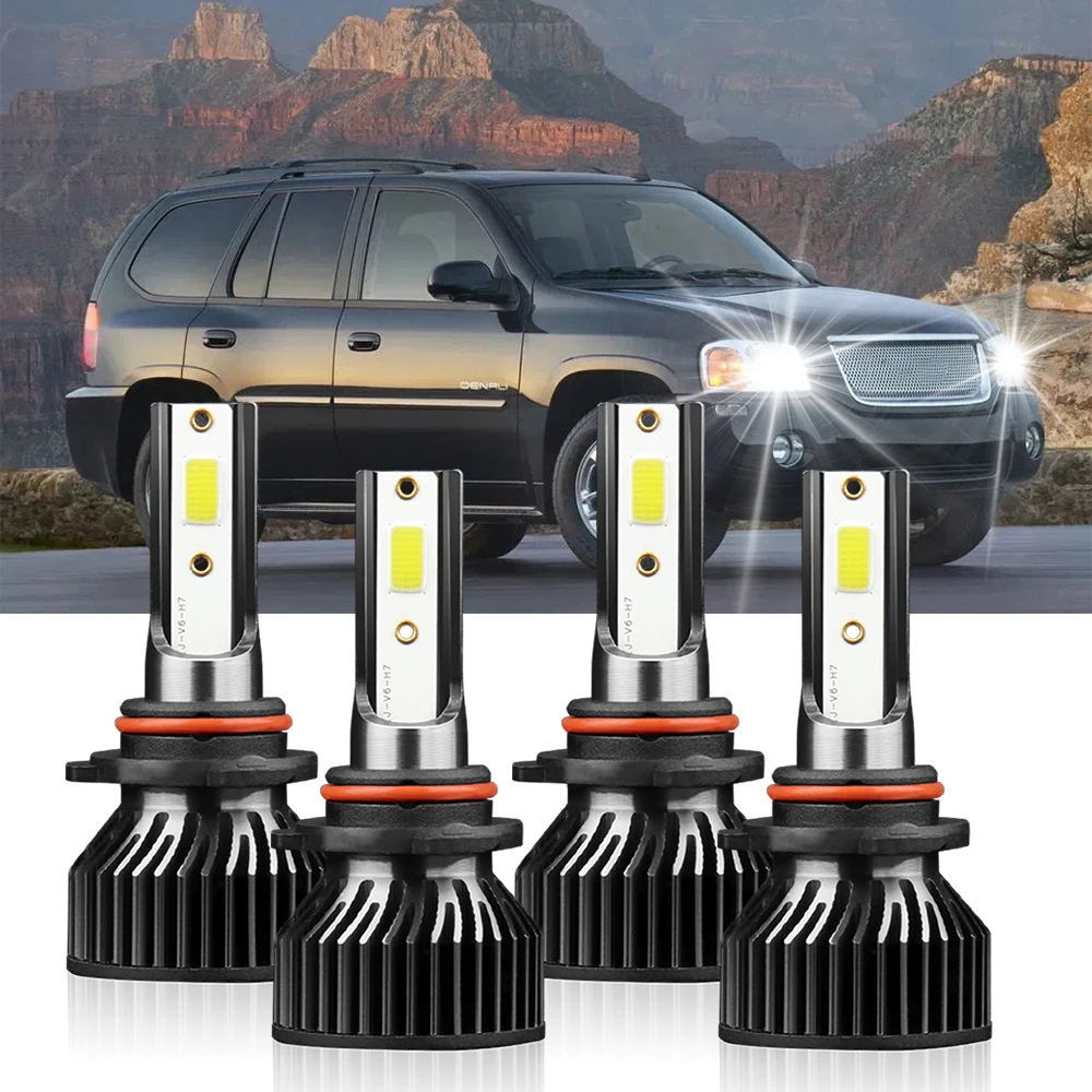 

Для GMC Envoy 2002-2005 2006 2007 2008 2009 Combo 4 шт. светодиодные фары дальнего ближнего света автомобильные фары 9005 9006 турболампы 18000LM