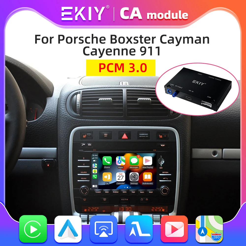 EKIY Wireless CarPlay Android Auto Interface PCM 3.0 For Porsche Cayenne 2007 - 2009 Mirror Link AirPlay Rear Camera For YouTuBe