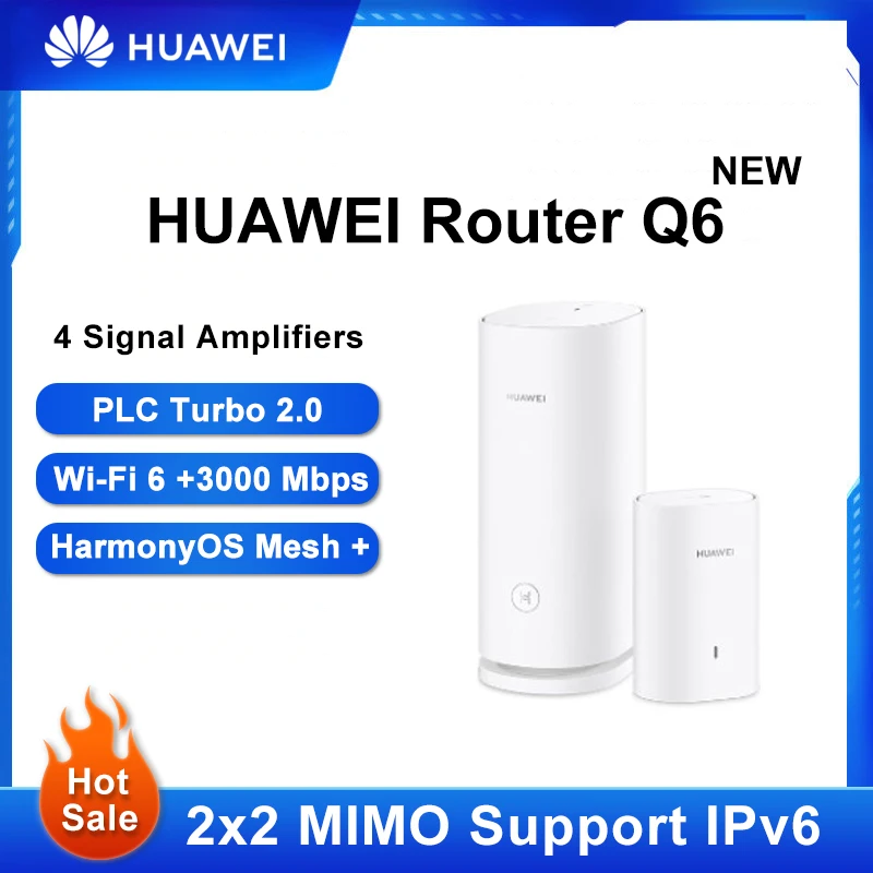 

Original HUAWEI WiFi Router Q6 (1 Parent and 1 Child) 3000Mbps Gigabit WiFi 6 High-Speed Broadband Wireless Wi-fi Repeater