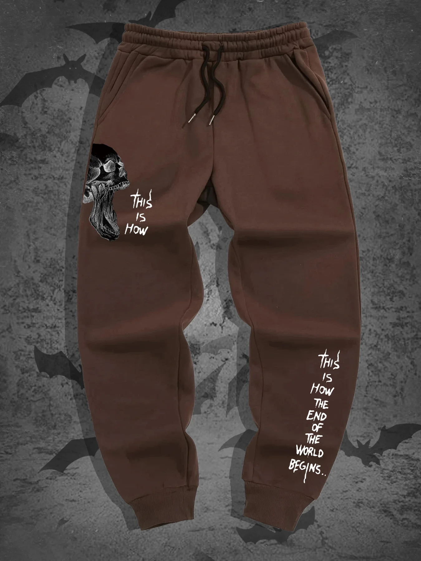 

Men's Gothic Skull Print Bouquet with Trousers Fashion Jogging Pants, Hip Hop Sports Pants Comfortable Daily Wear Pants S-3XL