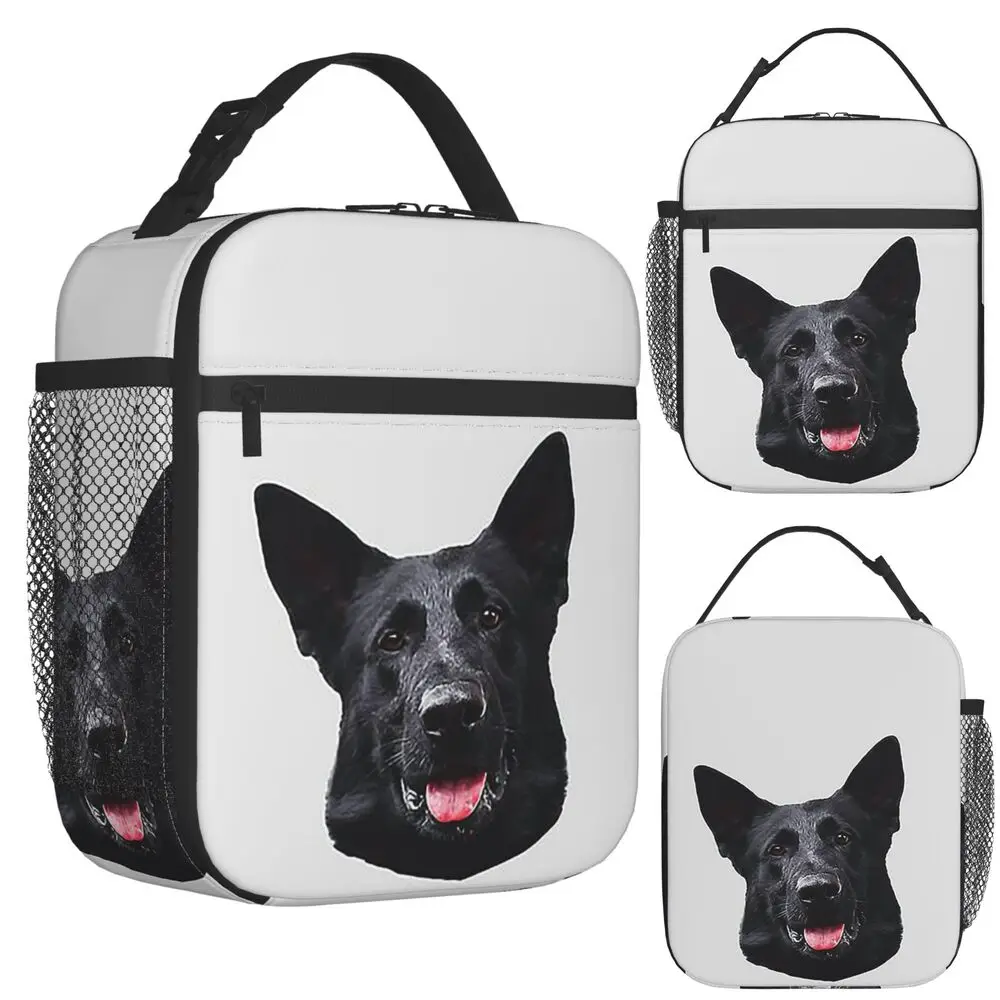 Black German Shepherd Dog Stunning Insulated Lunch Bag for Women Kids Portable Food Boxes Thermal Lunch Box Tote