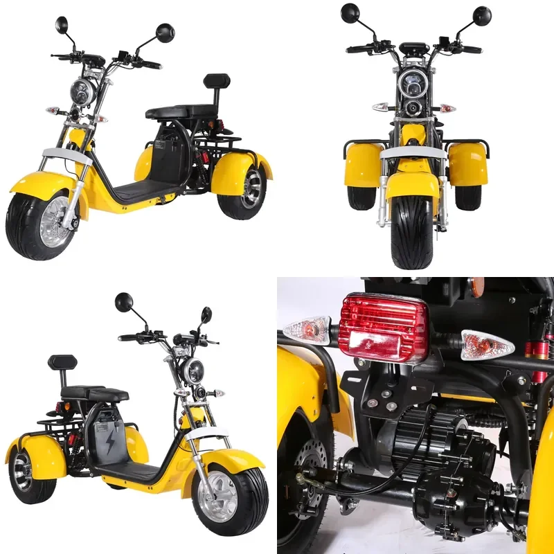 STROVAN Eec Certification 3wheel Electric Tricycle 2000w Motor Powerful 60v20ah 40ah Lithium Battery Electric Citycoco Trike