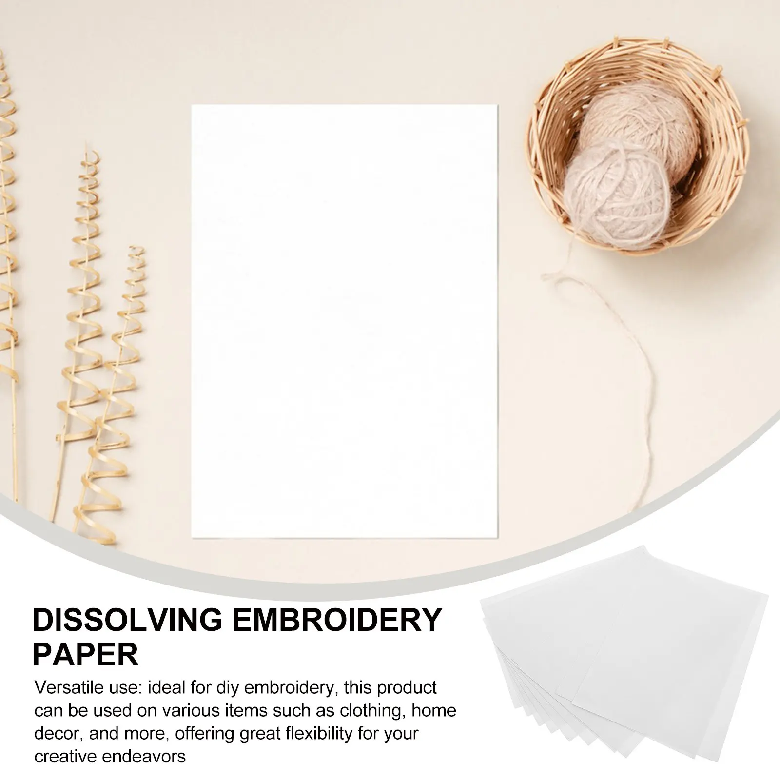 

10 Sheets Water Soluble Embroidery Stabilizer Self Adhesive Non Woven Fabric for Printable Embroidery Templates Washable