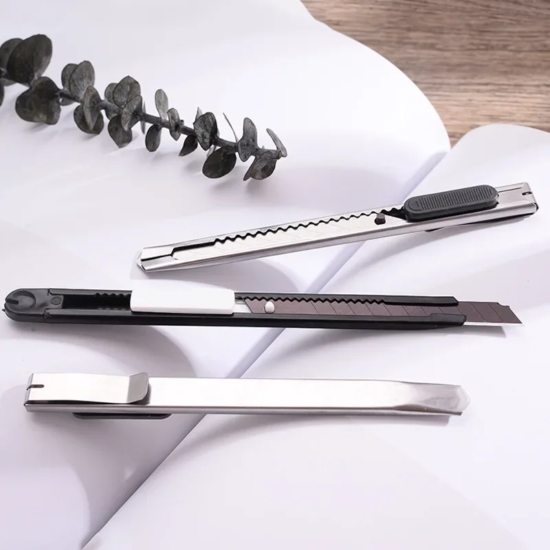 5/10/20PCS Stainless Steel Utility Knife, Portable Paper Cutter, Retractable Craft Knife for Office Home DIY Cutting Tools