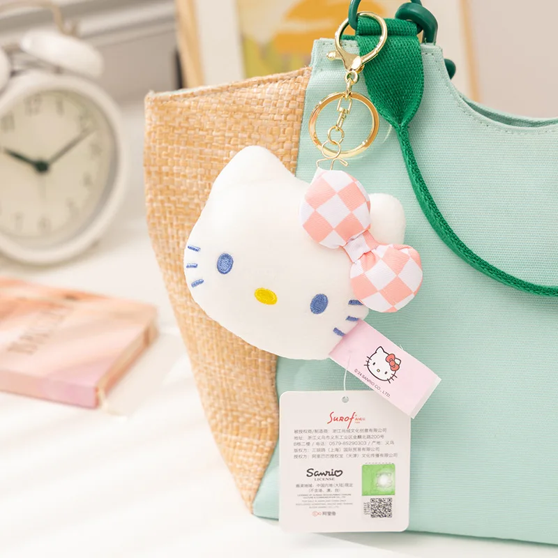 Sanrioed Kawaii Hello Kitty Kuromi Sang Trọng Đồ Chơi Búp Bê Mặt Dây Chuyền Dễ Thương Sang Trọng Móc Khóa Túi Mặt Dây Chuyền Giáng Sinh Gifts12CM