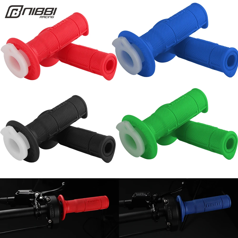 

NIBBI Motorcycle Rubber Handlebar 7/8" Dirt Bike Handle Grips Throttle 22mm Handle Bar For KTM Suzuki Honda Yamaha Motocross