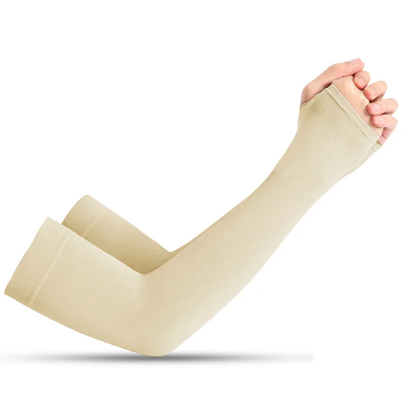 Simple Package Ordinary Models Solid Color Without Letters Summer Ice Silk Sleeve Sleeve Sunscreen Outdoor Riding Driving Gloves