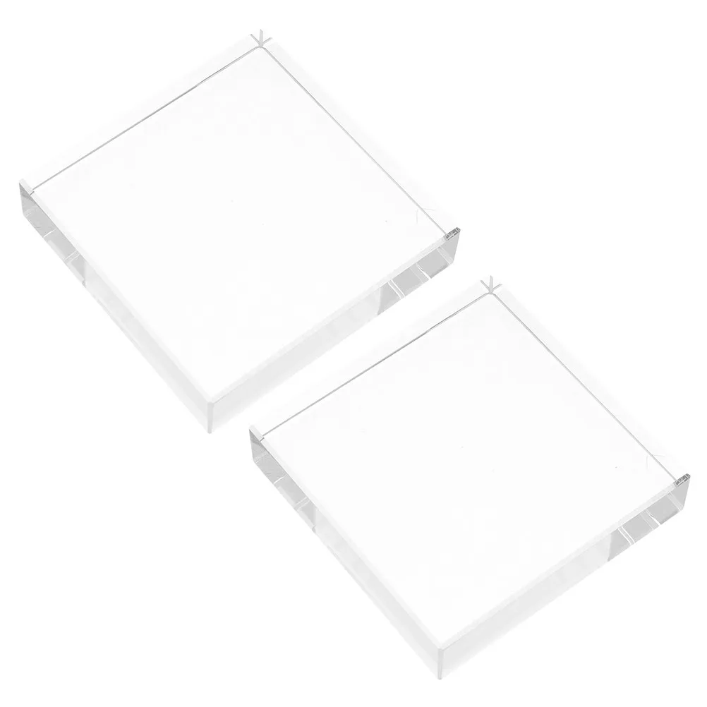 

2Pcs Clear Glass Square Paperweight Smooth Polished Heavy Decorative Paper Weight for Office Desk Home Crafts Sewing Fabric