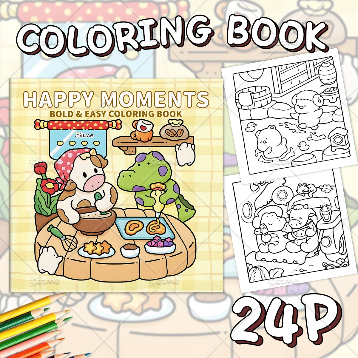 HAPPY MOMENTS Coloring Book for Adults Featuring Cute Cozy Daily Activities for Relaxation (Cozy Spaces Coloring)