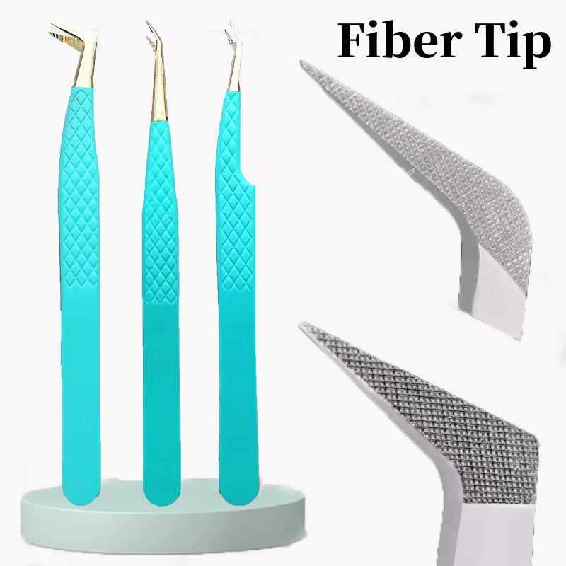 Fiber Tip Wimpers Pincet Met Fiber Tip Pincet Wimper Extensions Rvs Lash Pincet Voor Wimper Extension Pincet