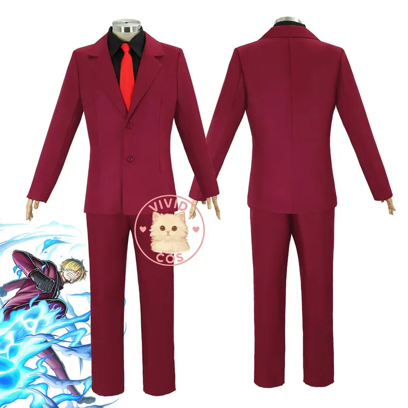

Portgas D. Ace Sanji's Red, Mustard Yellow Blue Men's Suit Cosplay Straw Hat Shoes Props RPG Like Anime Game