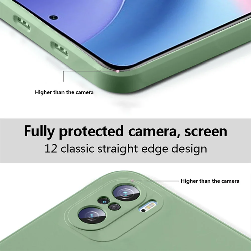 Funda de silicona líquida para Xiaomi POCO F3 Pro GT 5G lente de cámara protectora suave contraportada de teléfono POCOF3 F3Pro