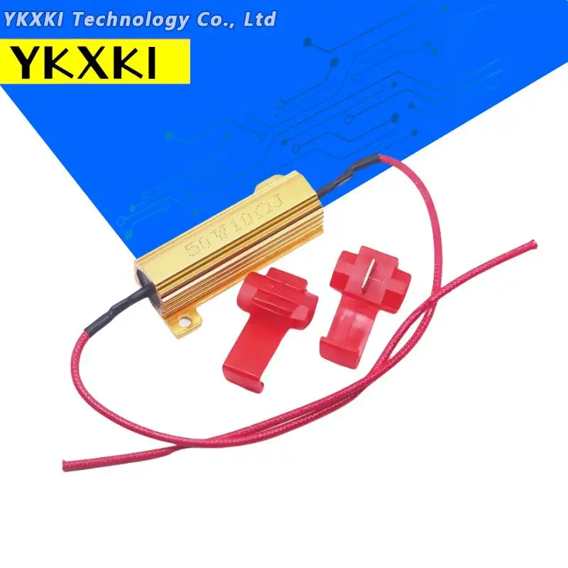 2PCS Load Resistor for LED 50W 6 ohm 25W 8 ohm Wirewound Resistor Aluminum shell power Resistors, for Car Turn Signal lamp