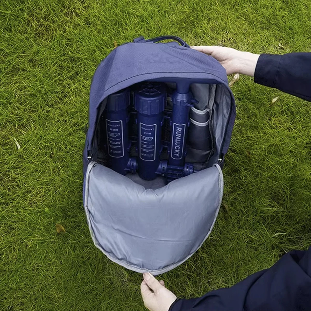 منقي مياه للتخييم في الهواء الطلق، فلتر ضغط يدوي للتخييم عالي التدفق