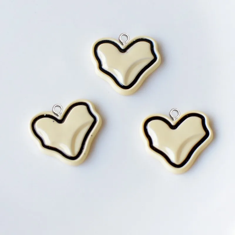 10Pcs Colorful Irregular Love Heart Resin Charms Women Fashion Earrings Necklace Pendants DIY Jewelry Key Chain Crafts Accessory
