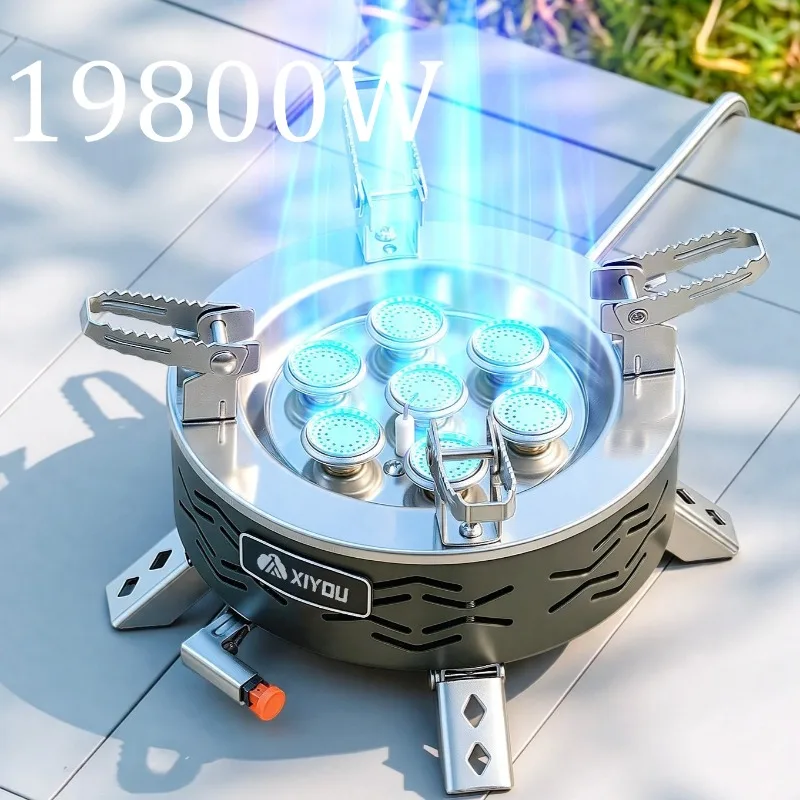 19800W Gas Stove Portable Cooking Folding Brazier Grill Tabletop Recessed Camping IGT Gas Burner Stove Kitchen Camping Equipment