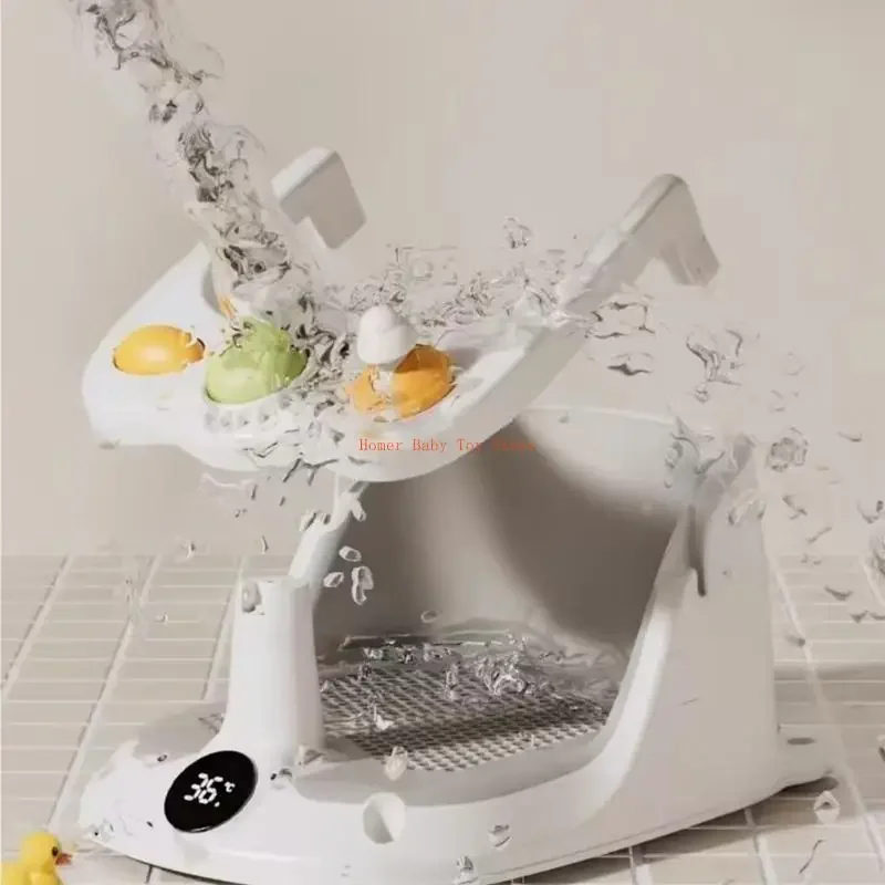 J0PF Bañera de baño para bebé con ventosas inferiores para bebé de 6 a 18 meses brinda asientos de bañera con soporte para respaldo