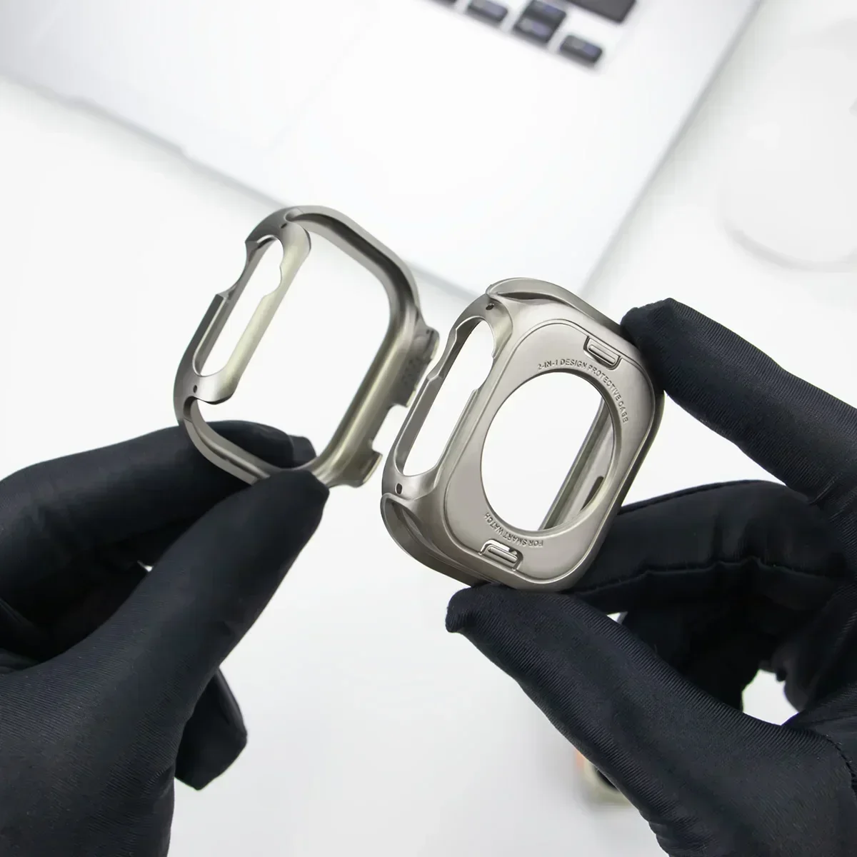 غطاء معدني لساعة أبل الترا 49 مللي متر 45 مللي متر 41 مللي متر 44 مللي متر 40 مللي متر إطار ممتص للصدمات شل حامي لسلسلة iWatch SE 8 Ultra 7 6 5 #4