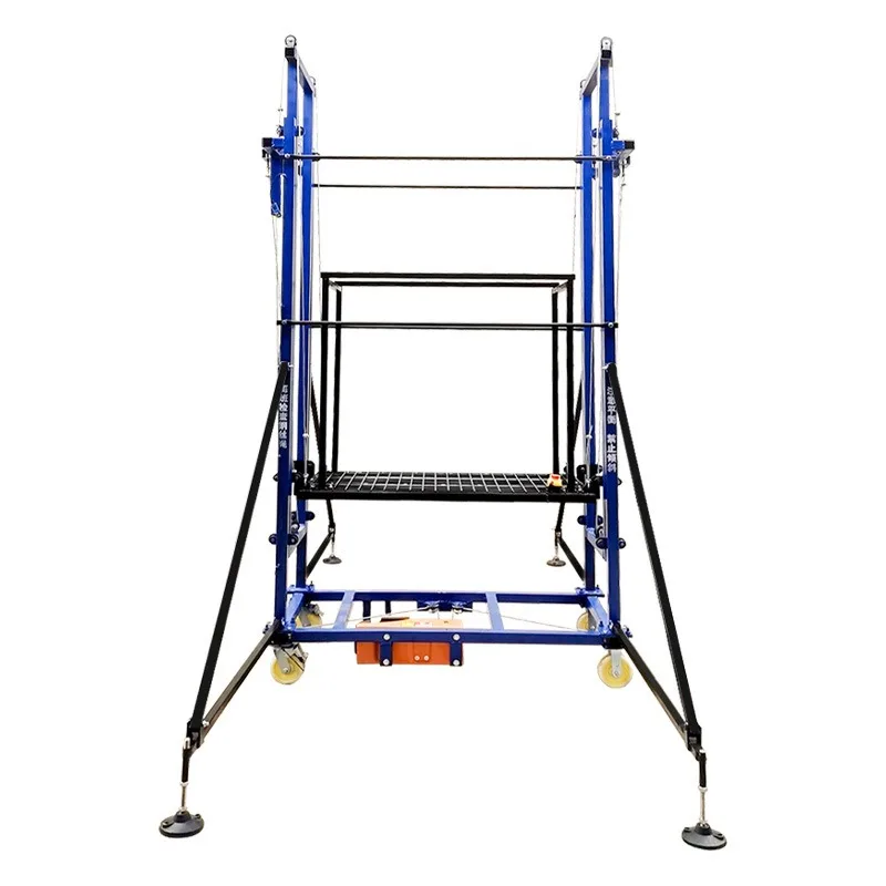 Lichtgewicht aluminium steiger 500 kg capaciteit draagbaar telescopisch ontwerp met veiligheidsbeschermer voor interieurdecoratieprojecten