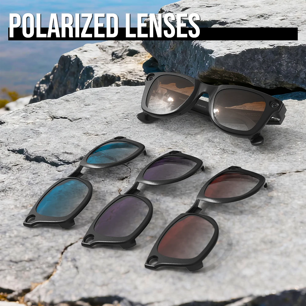 Hibloks Matowe Nakładki na Okulary Ray-Ban Meta Wayfarer RW4006/RW4012 (Gen 2) Rozmiar M 50-22, Gradientowe Nakładki na Okulary Inteligentne, Soczewki do Okularów Przeciwsłonecznych — zdjęcie produktu 2