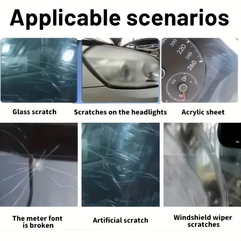 Multi purpose Glass and Lens Scratch Repair Kit - Restoring Clarity and Smooth Surface of Car Windows, Mirrors, Watch Glass