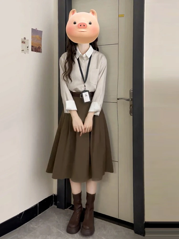 Ele School Sle Suit Dr feminino outono inverno novo conjunto de combinação de tamanho pequeno longo Dr Sweet Sle corte reto longo Sl...