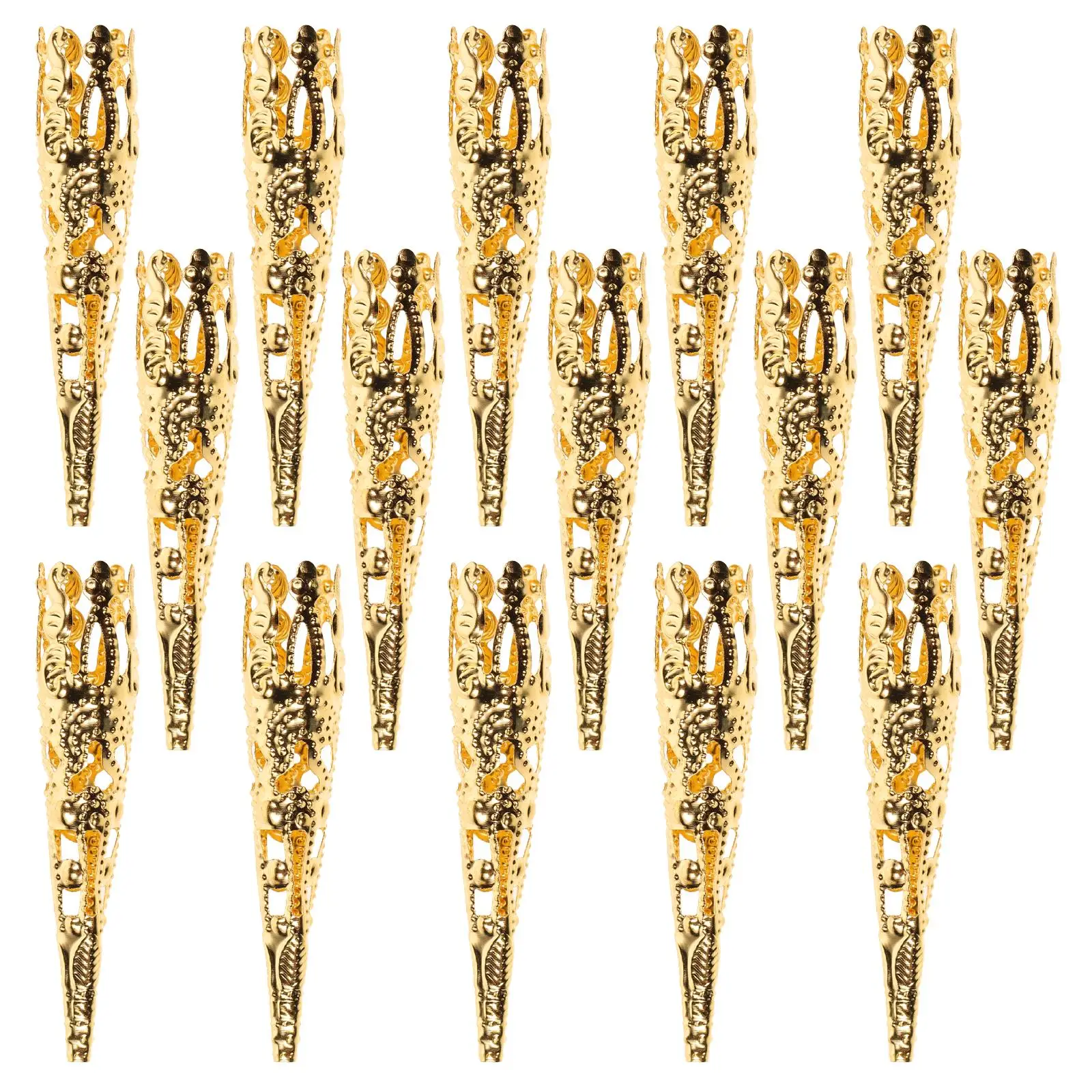 

100PCS Long Flower Hat Bead Caps for Jewelry Making Cones Filigree Separators Wooden Balls Column End