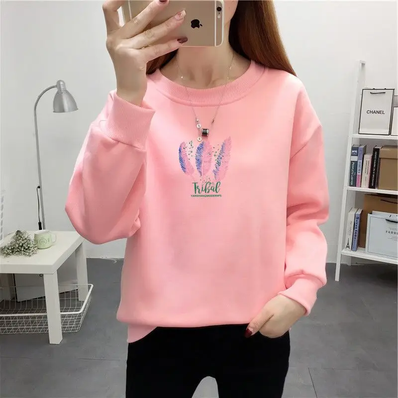 Spring Autumn Women\'s Clothing Round Neck Pullover Geometric Leopard Lantern Long Sleeve Printing Casual Office Lady Tops