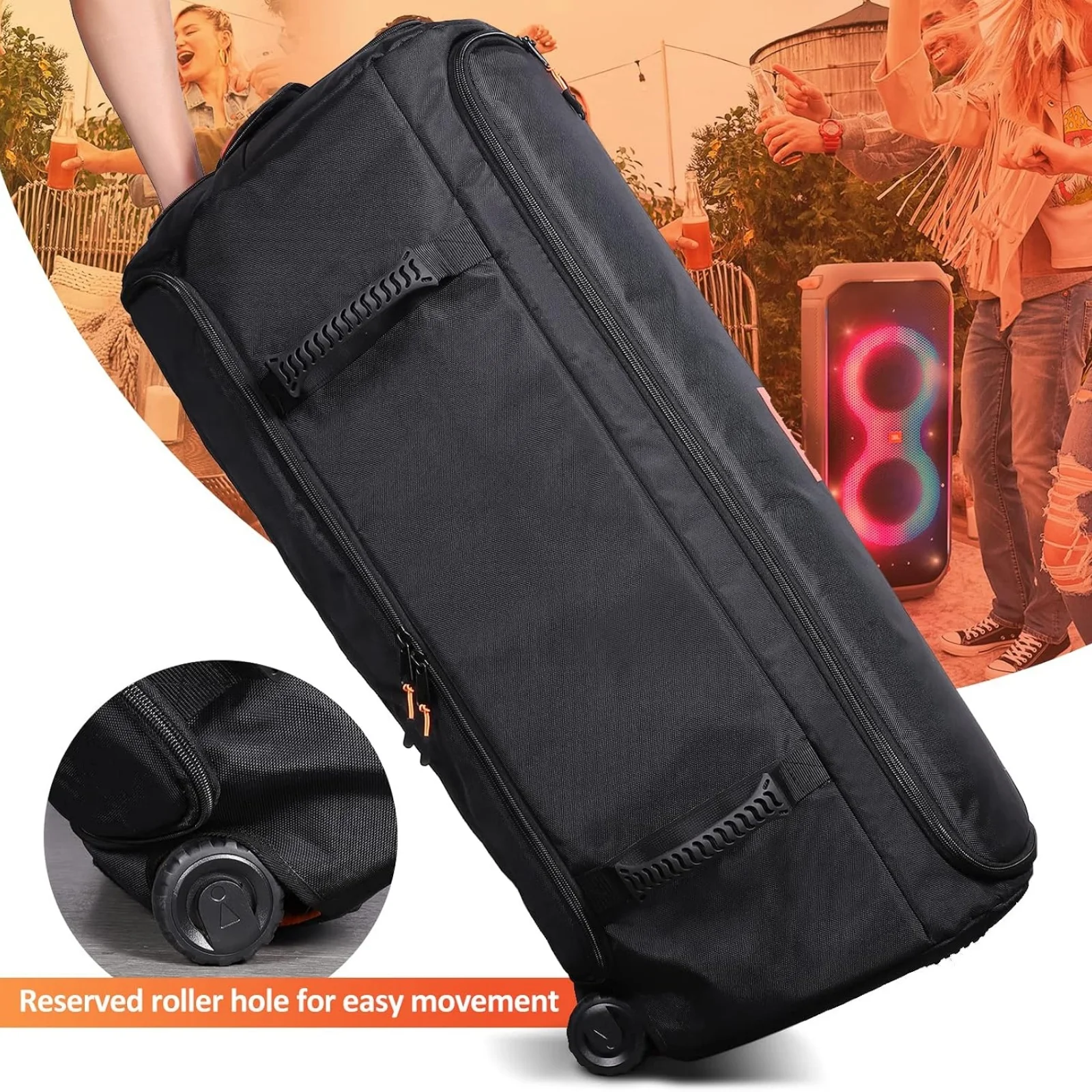 1pcs Portable Speaker Dust Cover with For JBL PARTYBOX 710 Speaker Storage Bag Party Speaker Carry Case Cover with 2 Handlebars view 3