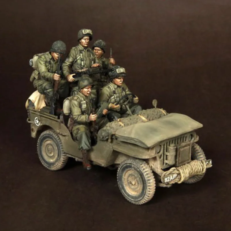 1/35 Die Casting Resin Figure Model Assembly Kit 5 US Soldier Fives DIY Kit Unpainted Free Shipping(5 persons)