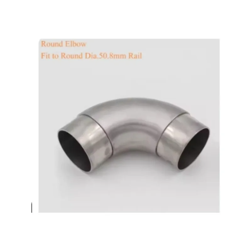 

2Pcs Cast 304 Stainless Steel Flush Handrail Fittings Inserted 2" Square Round Tube Rail Joint