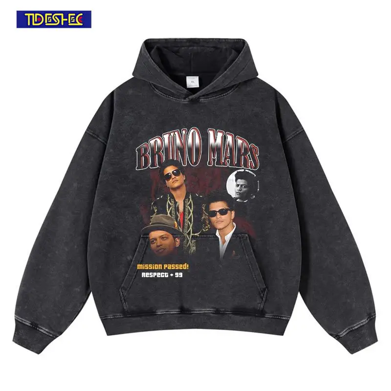 

2023 Fashion Harajuku Hip Hop Vintage Portrait Graphic Hoodie Print Washed Hooded Sweatshirt Loose Punk Oversized Hoodies