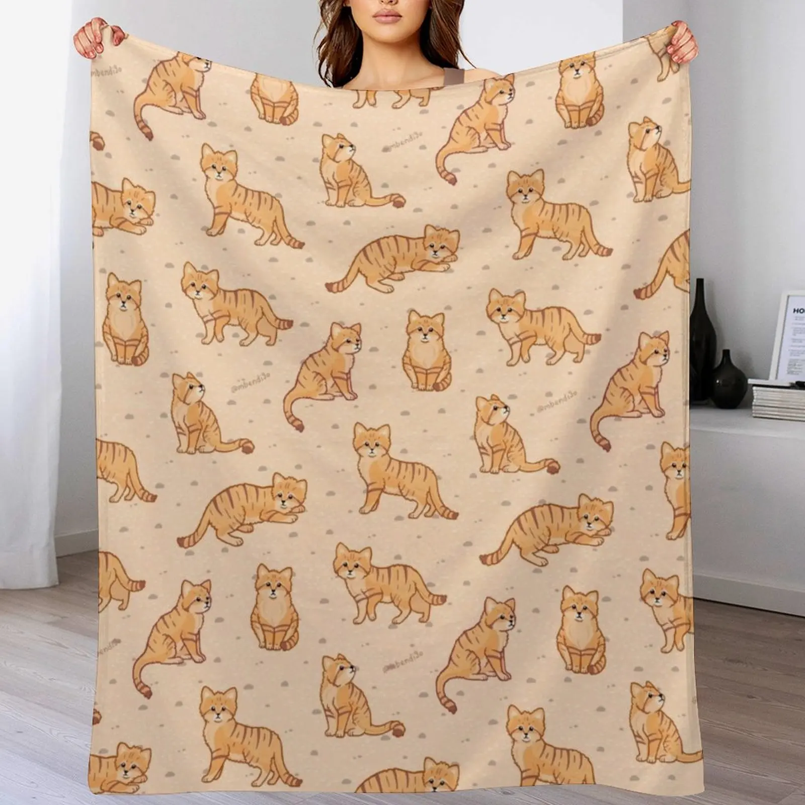 

Sand Cats Throw Blanket Flannel Decorative Throw Camping Blankets For Bed Blankets