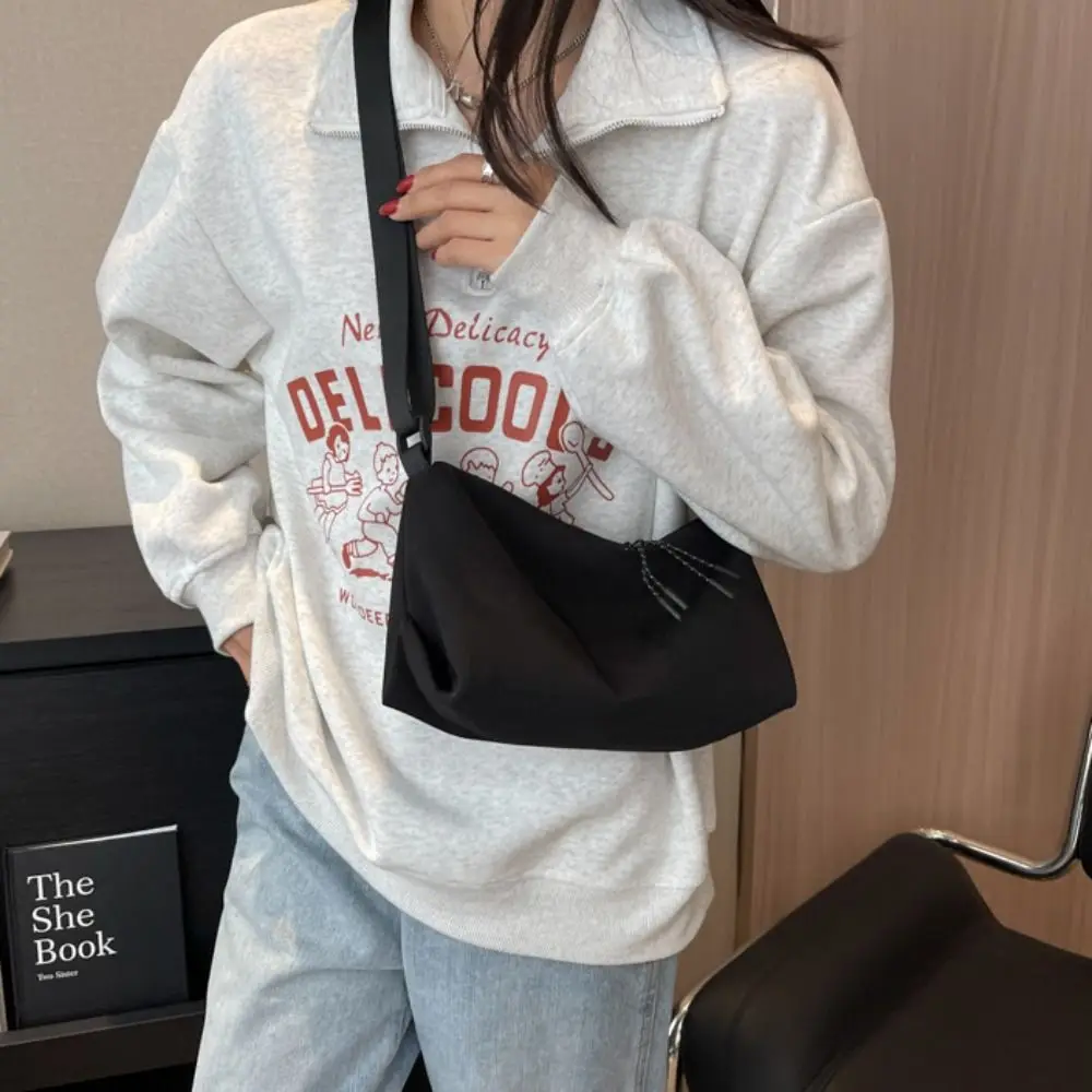 

Casual Multi-functional Zipper Crossbody Bag Niche Design Nylon Shoulder Bag Solid Color Korean Style Small Phone Bag Women