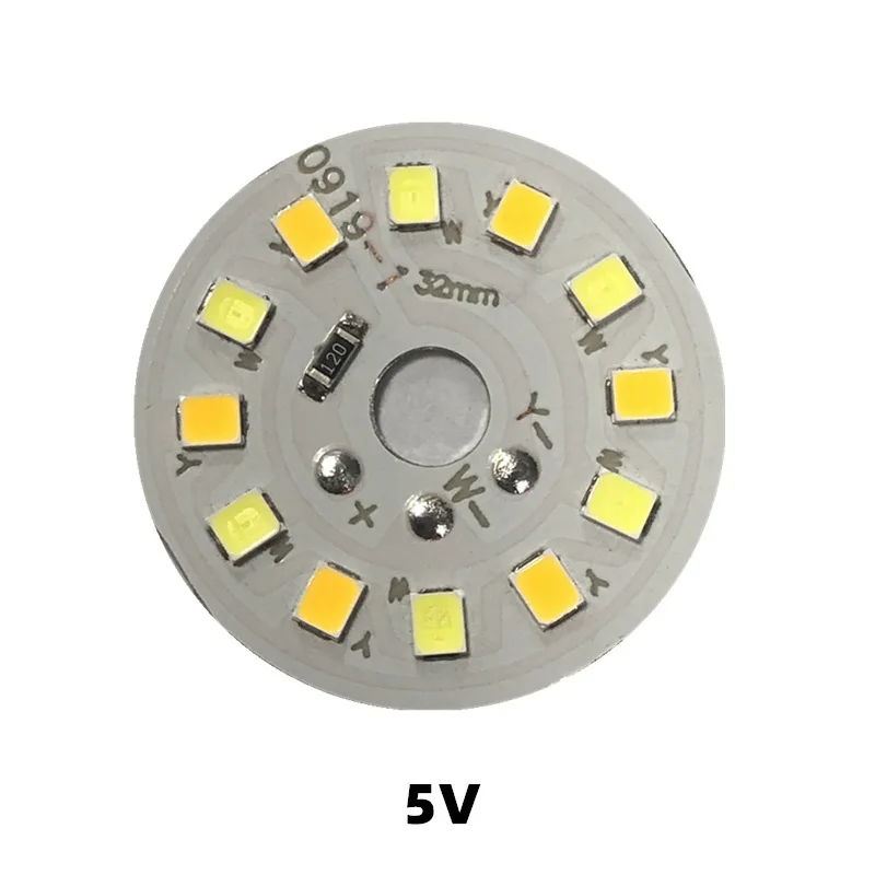 1 /5 قطعة DC5V /12 فولت LED ثنائي اللون لوحة ضوء مستديرة 3 واط يعتم SMD2835 حبة مصباح مجلس مصدر الضوء قطر 31 مللي متر