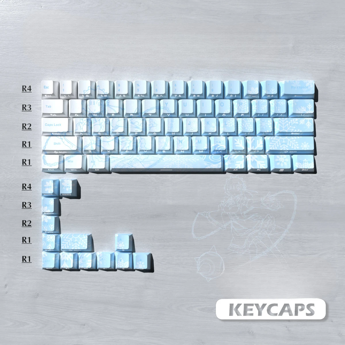 

Side engraved transparent keycap zero for wootingez63made68