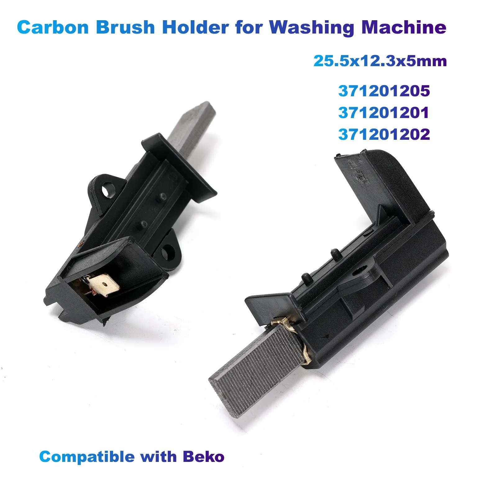 Suporte de Escova de Carbono para Máquina de Lavar Compatível com Beko Wm5100swm5100w Wm5100w 255x123x5 mm 371201205371201201 371201202 Pcs