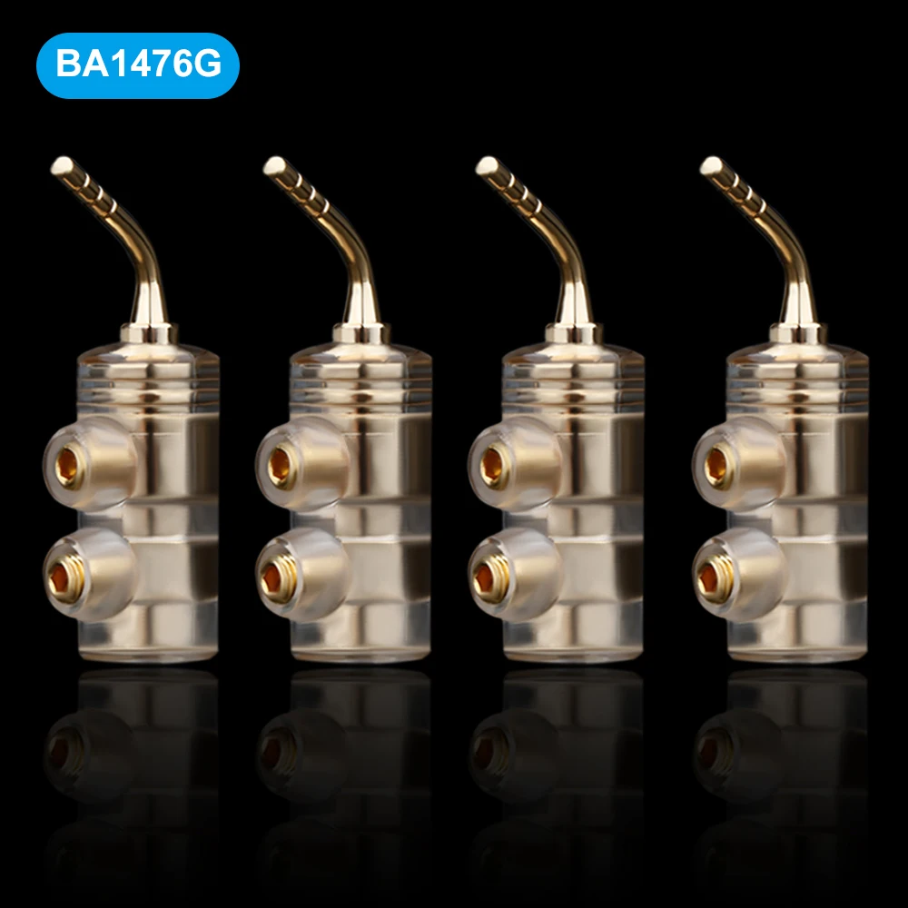 4 buah BA1476 prefair 2MM terminal Speaker kawat Pin steker sekrup kunci steker pisang kawat penutup adaptor untuk amplifier speaker soket