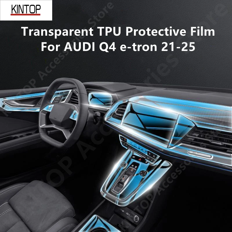 

For AUDI Q4 e-tron 21-25 Car Interior Center Console Transparent TPU Protective Film Anti-scratch Repair Film Accessories Refit