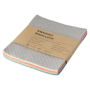 재사용 가능한 스웨덴 식기류, 다채로운 셀룰로오스 스폰지 천, 유연한 주방용 청소 걸레, 10 개 