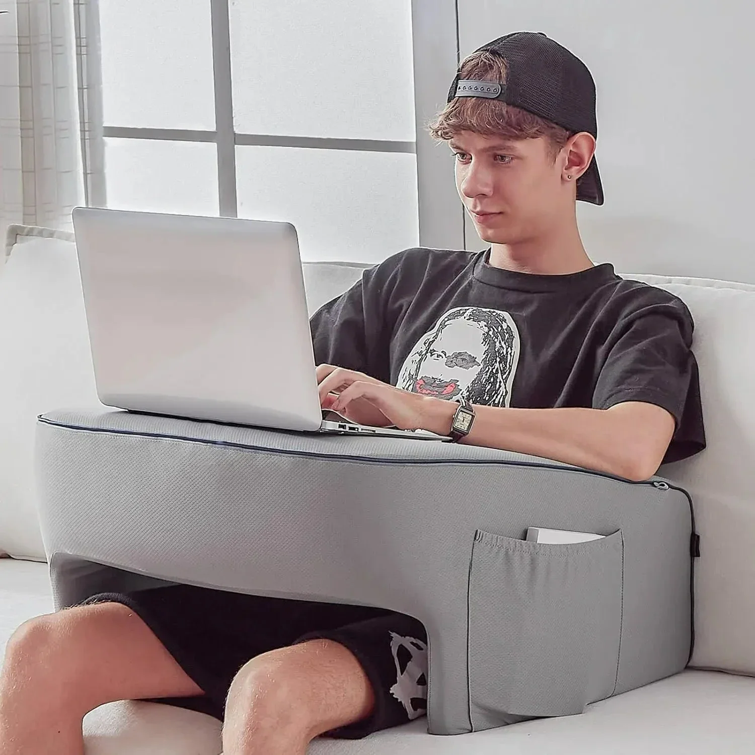 Customizable Lap Desk Pillow, Memory Foam Bed Desk Pillow for Working, Gaming, Reading