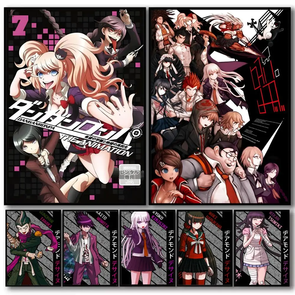 Anime Game D_DanganRonpaS HD Linen Canvas Poster Wall Art Prints for Living Room Bedroom Office Home Decoration Gift